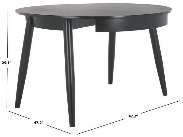 Safavieh Malakai Folding Round Dining Table - Stylish, Compact Design For Modern Interiors And Versatile Use Black Wood And Metal Dtb1407b