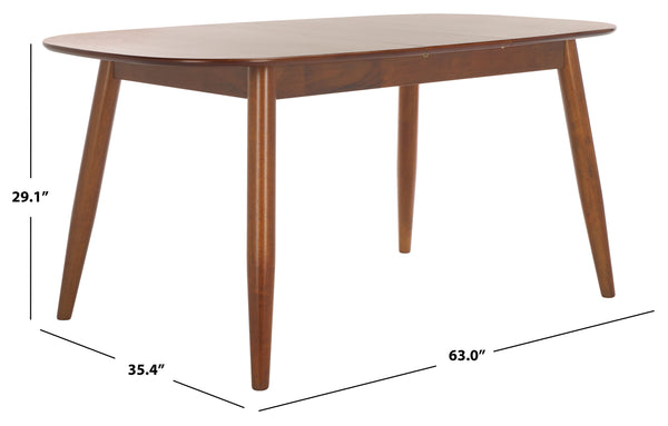 Safavieh Arran Extension Dining Table - Stylish Wood And Metal Design For Modern Dining Spaces And Gatherings Walnut Wood And Metal Dtb1408a