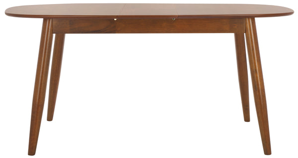 Safavieh Arran Extension Dining Table - Stylish Wood And Metal Design For Modern Dining Spaces And Gatherings Walnut Wood And Metal Dtb1408a