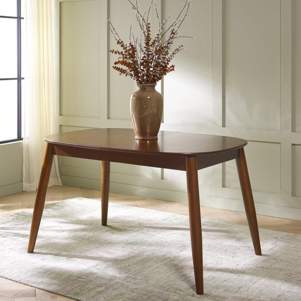 Safavieh Arran Extension Dining Table - Stylish Wood And Metal Design For Modern Dining Spaces And Gatherings Walnut Wood And Metal Dtb1408a