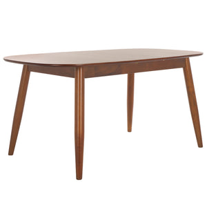 Safavieh Arran Extension Dining Table - Stylish Wood And Metal Design For Modern Dining Spaces And Gatherings Walnut Wood And Metal Dtb1408a