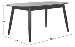 Safavieh Arran Extension Dining Table - Stylish Wood And Metal Design For Modern Dining Spaces And Gatherings Black Wood And Metal Dtb1408b