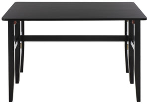 Safavieh Clive Space Saving Folding Dining Table Matte Wood Modern Minimalist Kitchen Black DTB1410A