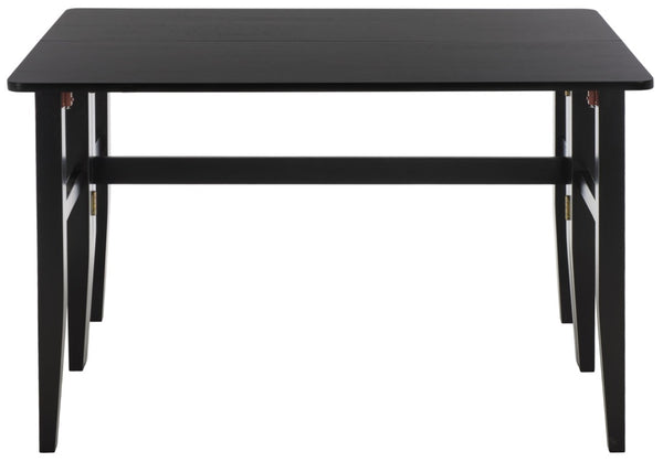 Safavieh Clive Space Saving Folding Dining Table Matte Wood Modern Minimalist Kitchen Black DTB1410A