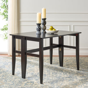 Safavieh Clive Space Saving Folding Dining Table Matte Wood Modern Minimalist Kitchen Black DTB1410A