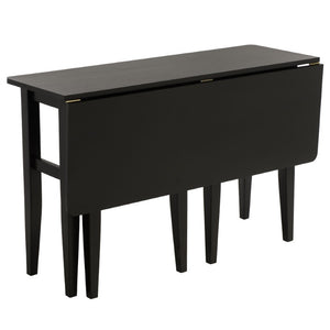 Safavieh Clive Space Saving Folding Dining Table Matte Wood Modern Minimalist Kitchen Black DTB1410A