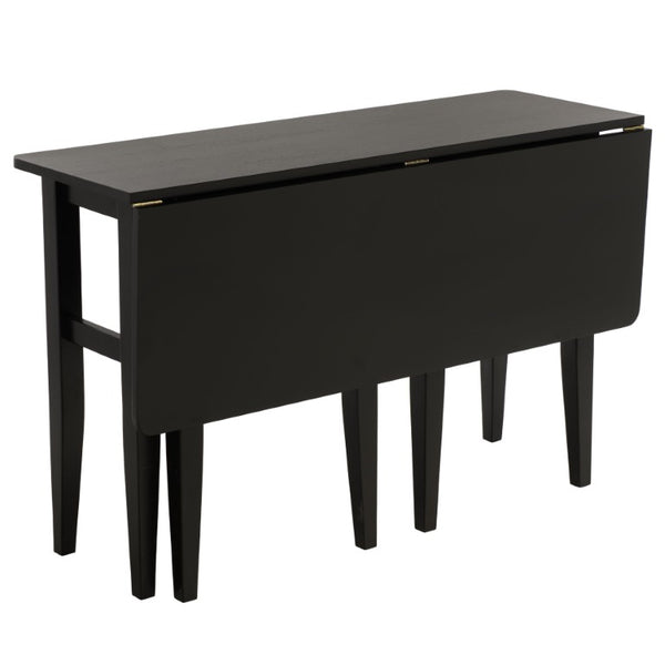 Safavieh Clive Space Saving Folding Dining Table Matte Wood Modern Minimalist Kitchen Black DTB1410A