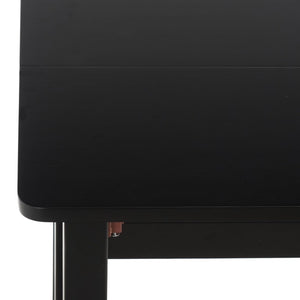 Safavieh Clive Space Saving Folding Dining Table Matte Wood Modern Minimalist Kitchen Black DTB1410A