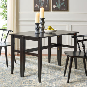 Safavieh Clive Space Saving Folding Dining Table Matte Wood Modern Minimalist Kitchen Black DTB1410A