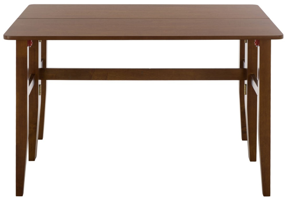 Safavieh Clive Space Saving Folding Dining Table Matte Wood Modern Minimalist Kitchen Walnut DTB1410B