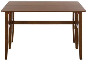 Safavieh Clive Space Saving Folding Dining Table Matte Wood Modern Minimalist Kitchen Walnut DTB1410B