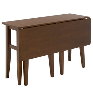 Safavieh Clive Space Saving Folding Dining Table Matte Wood Modern Minimalist Kitchen Walnut DTB1410B