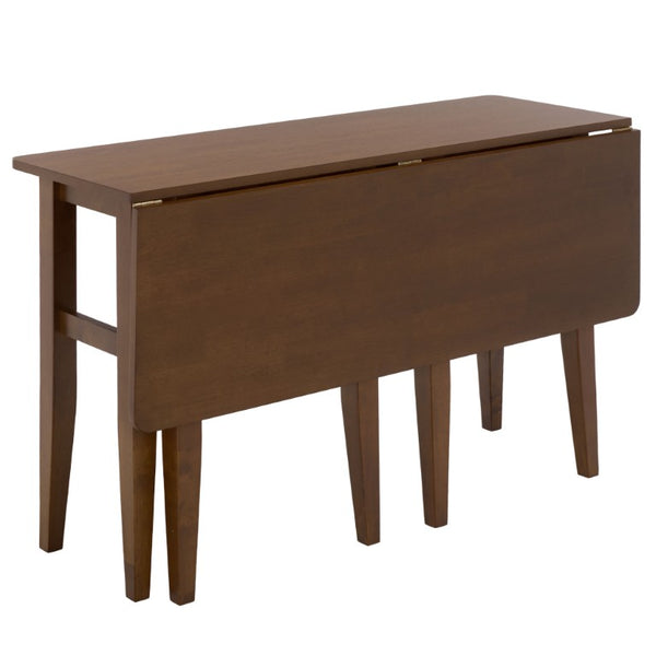 Safavieh Clive Space Saving Folding Dining Table Matte Wood Modern Minimalist Kitchen Walnut DTB1410B