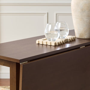 Safavieh Clive Space Saving Folding Dining Table Matte Wood Modern Minimalist Kitchen Walnut DTB1410B