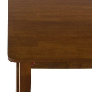 Safavieh Clive Space Saving Folding Dining Table Matte Wood Modern Minimalist Kitchen Walnut DTB1410B