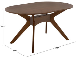 Safavieh Vanston Solid Wood Square Dining Table with Natural Walnut Grain for Modern Spaces DTB1411A-2BX