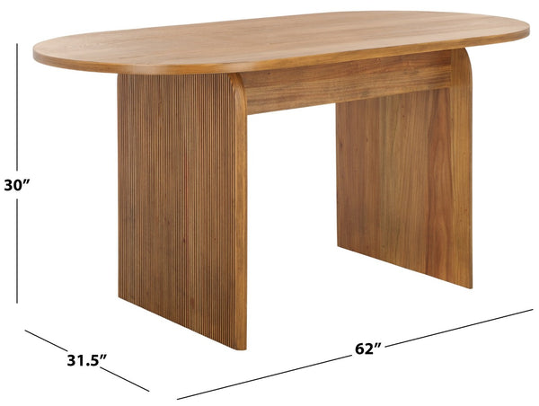 Safavieh Syura Ribbed Dining Table – Modern Sculptural Design With Soft Edges And Tactile Detail For Every Space Natural DTB2101A