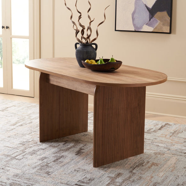 Safavieh Syura Ribbed Dining Table – Modern Sculptural Design With Soft Edges And Tactile Detail For Every Space Natural DTB2101A