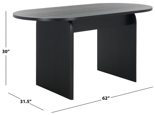Safavieh Syura Ribbed Dining Table – Modern Sculptural Design With Soft Edges And Tactile Detail For Every Space Black DTB2101B