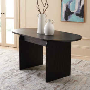 Safavieh Syura Ribbed Dining Table – Modern Sculptural Design With Soft Edges And Tactile Detail For Every Space Black DTB2101B