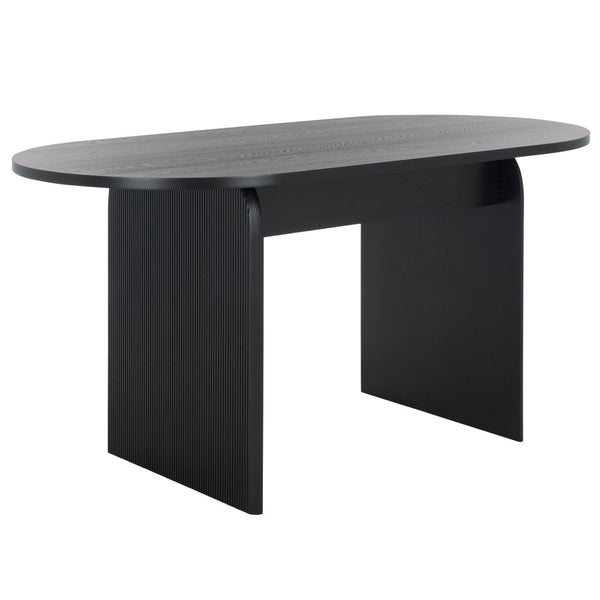 Safavieh Syura Ribbed Dining Table – Modern Sculptural Design With Soft Edges And Tactile Detail For Every Space Black DTB2101B