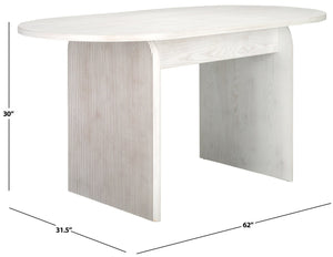 Safavieh Syura Ribbed Dining Table – Modern Sculptural Design With Soft Edges And Tactile Detail For Every Space White Wash DTB2101C