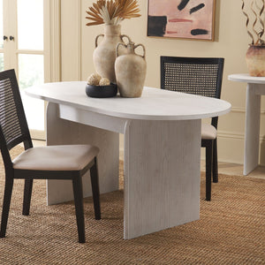 Safavieh Syura Ribbed Dining Table – Modern Sculptural Design With Soft Edges And Tactile Detail For Every Space White Wash DTB2101C