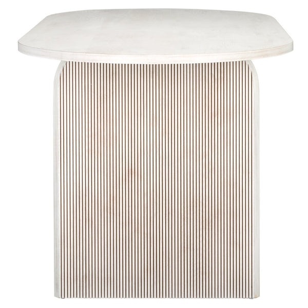 Safavieh Syura Ribbed Dining Table – Modern Sculptural Design With Soft Edges And Tactile Detail For Every Space White Wash DTB2101C