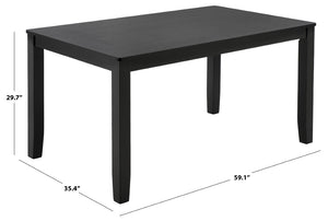 Safavieh Cereah Rectangular Dining Table Sleek Contemporary Design Seats Four Modern Room Black DTB2700B