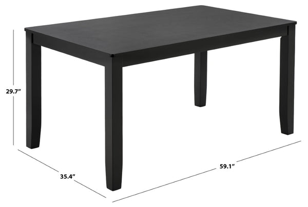 Safavieh Cereah Rectangular Dining Table Sleek Contemporary Design Seats Four Modern Room Black DTB2700B