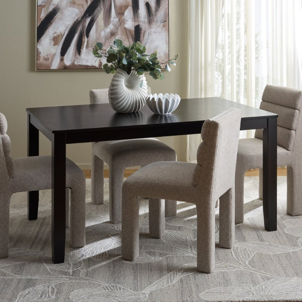 Safavieh Cereah Rectangular Dining Table Sleek Contemporary Design Seats Four Modern Room Black DTB2700B