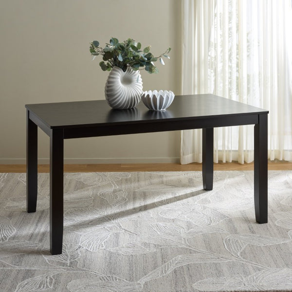 Safavieh Cereah Rectangular Dining Table Sleek Contemporary Design Seats Four Modern Room Black DTB2700B