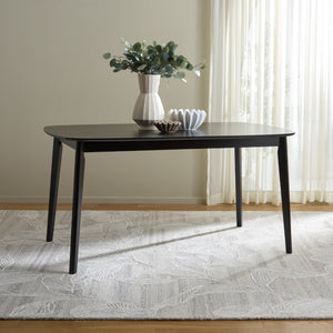 Safavieh Bolinas Square Dining Table Matte Black Finish Modern Architectural Style Seats Four DTB2701A
