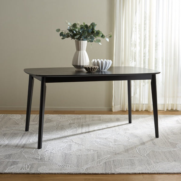 Safavieh Bolinas Square Dining Table Matte Black Finish Modern Architectural Style Seats Four DTB2701A