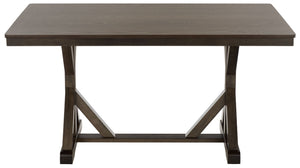 Safavieh Hildy Rectangular Dining Table Warm Ash Finish Seats Six Modern Farmhouse Style Brown DTB2702A