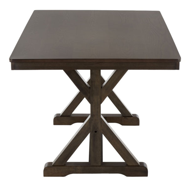 Safavieh Hildy Rectangular Dining Table Warm Ash Finish Seats Six Modern Farmhouse Style Brown DTB2702A