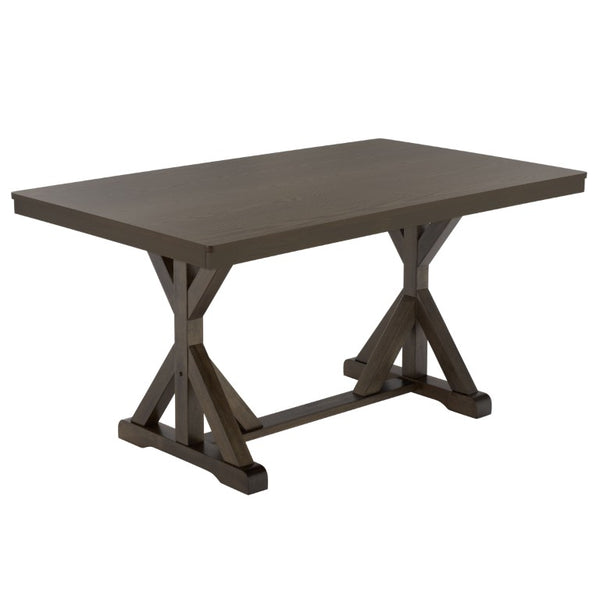 Safavieh Hildy Rectangular Dining Table Warm Ash Finish Seats Six Modern Farmhouse Style Brown DTB2702A