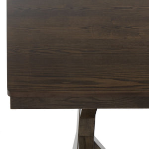 Safavieh Hildy Rectangular Dining Table Warm Ash Finish Seats Six Modern Farmhouse Style Brown DTB2702A