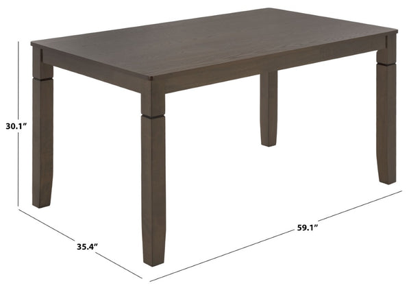 Safavieh Bartone Square Dining Table Warm Ash Finish Seats Four Classic Transitional Style Brown DTB2703A