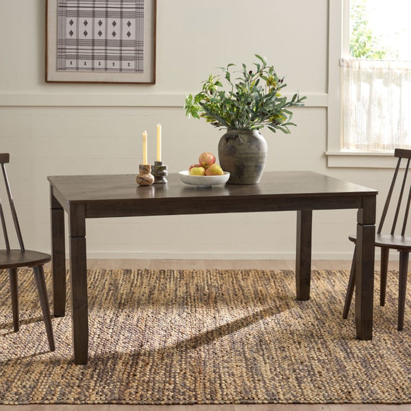 Safavieh Bartone Square Dining Table Warm Ash Finish Seats Four Classic Transitional Style Brown DTB2703A