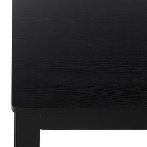 Safavieh Bartone Square Dining Table Warm Ash Finish Seats Four Classic Transitional Style Black DTB2703B