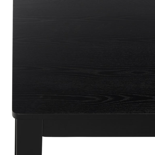 Safavieh Bartone Square Dining Table Warm Ash Finish Seats Four Classic Transitional Style Black DTB2703B