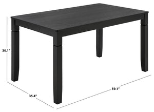 Safavieh Bartone Square Dining Table Warm Ash Finish Seats Four Classic Transitional Style Black DTB2703B