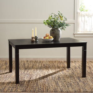 Safavieh Bartone Square Dining Table Warm Ash Finish Seats Four Classic Transitional Style Black DTB2703B