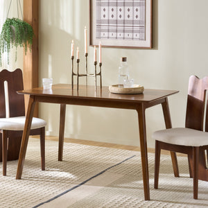 Teru Rectangular Dining Table With Solid Wood Construction, Spacious Top & Timeless Modern Appeal