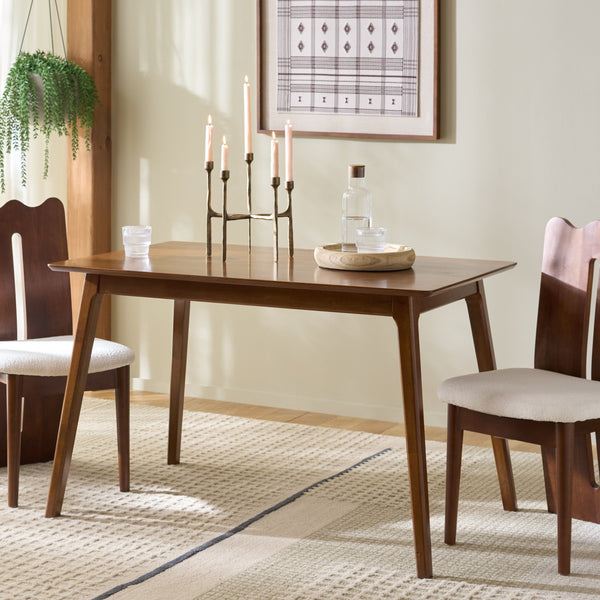 Teru Rectangular Dining Table With Solid Wood Construction, Spacious Top & Timeless Modern Appeal