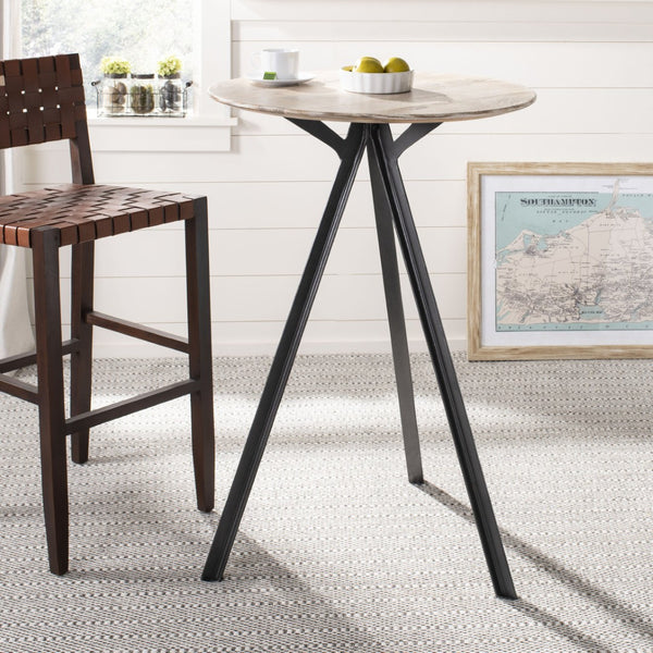Safavieh Axel Tripod Pub Table – Stylish Grey Wash Mindi Wood Centerpiece For Modern Dining & Entertaining DTB3700A