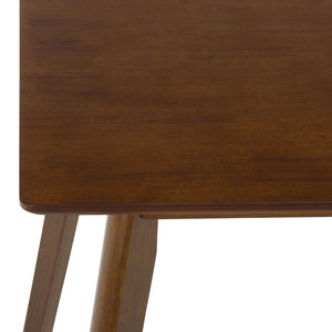 Amelin Dining Table With Warm Wood Grain Finish, Durable Mdf Top & Solid Rubberwood Base, 48"