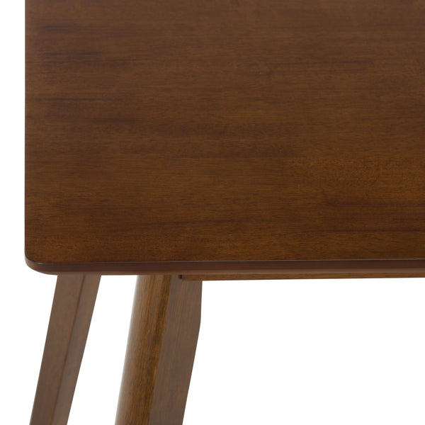 Amelin Dining Table With Warm Wood Grain Finish, Durable Mdf Top & Solid Rubberwood Base, 48"