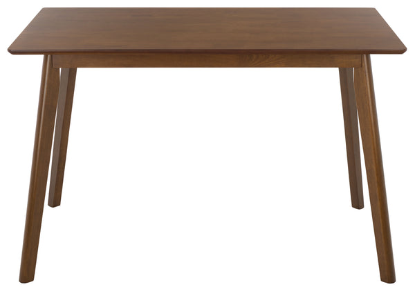 Amelin Dining Table With Warm Wood Grain Finish, Durable Mdf Top & Solid Rubberwood Base, 48"